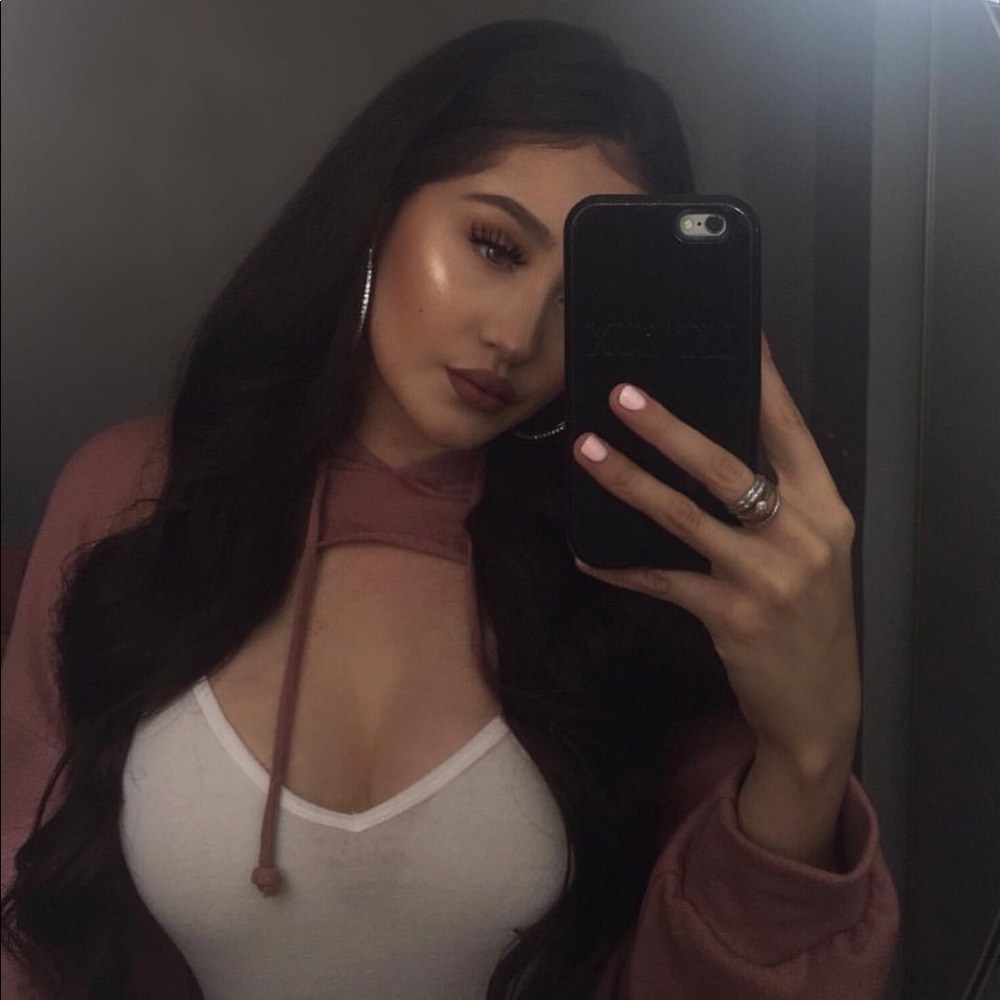 dusty pink cut out cropped sweater